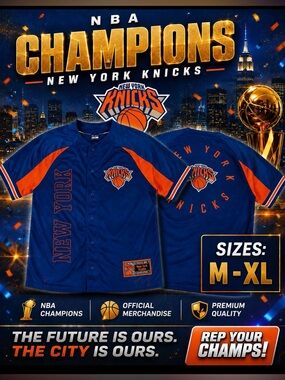 NBA New York Knicks Button Up Baseball Style Jersey Men’s Size Med or XL, NWT